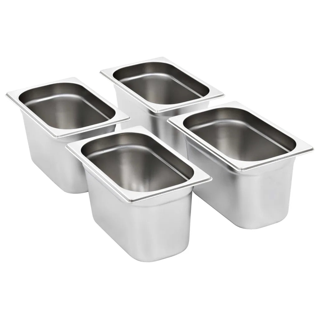 Contenitori Gastronorm 4 pz GN 1/4 150 mm in Acciaio Inox  cod mxl 77516