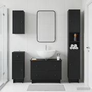 Set di Mobili da Bagno da 4 Pezzi EDE Nero Legno ingegnerizzato 3417901