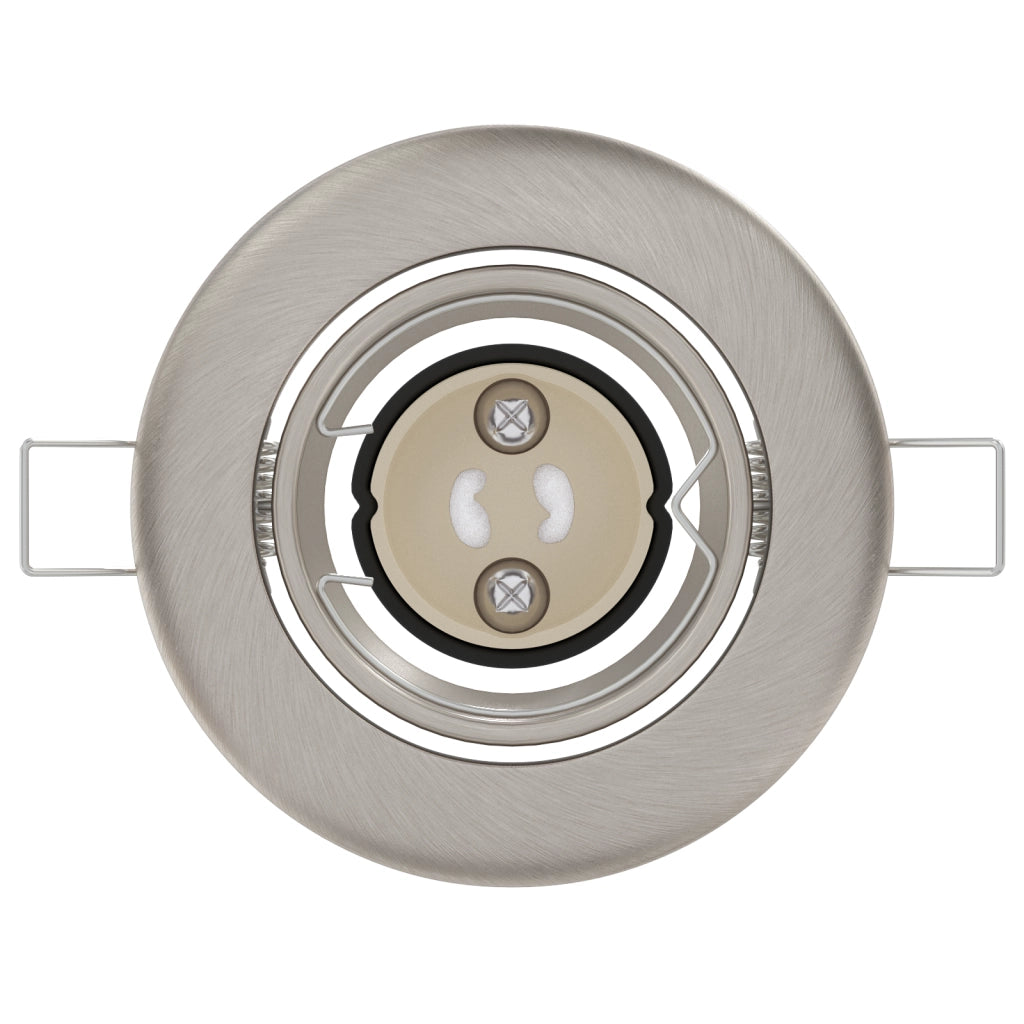 Faretti Incassati 24 pz Rotondo GU10 Argento Ã˜90 mm Acciaio