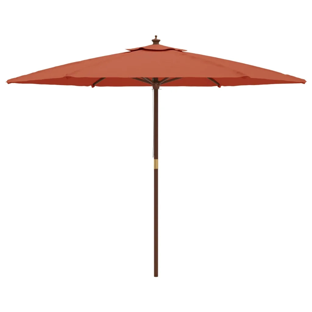 Ombrellone da Giardino con Palo in Legno Terracotta 299x240 cm 363172