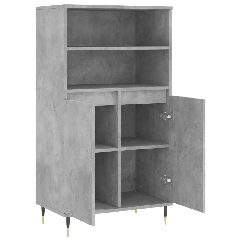 Credenza | Madia | Buffet da pranzo | Armadio da pranzo Grigio Cemento 60x36x110 cm in Legno Multistrato