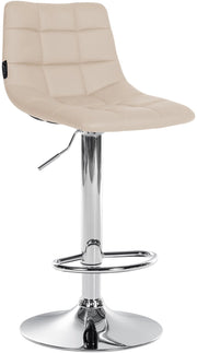 Sgabello Jerry in similpelle crema,cromo