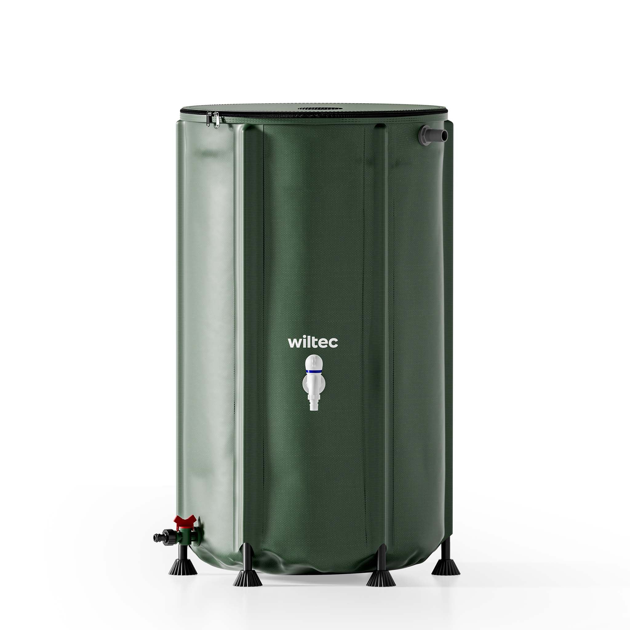 Serbatoio acqua piovana pieghevole da 250 l, con coperchio e rubinetto, contenitore raccolta acqua piovana in PVC da 620 g/m² con attacco per tubo