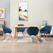 Sedie da Pranzo 4 pz Blu in Tessuto 278411