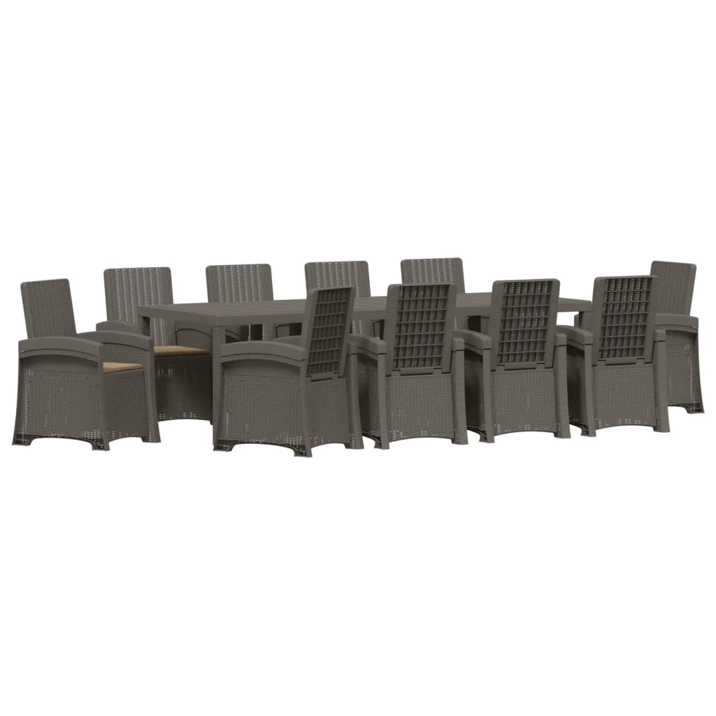 Set da Pranzo per Giardino 11 pz Grigio chiaro e Tortora PP 3430181