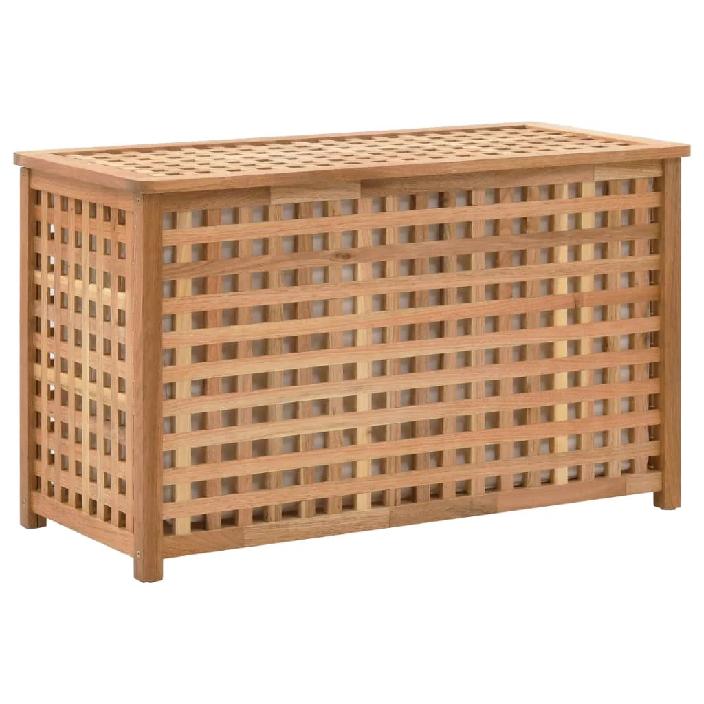 Cassapanca portabiancheria 77,5 x 37,5 x 46,5 cm legno massello di noce 02_0006165