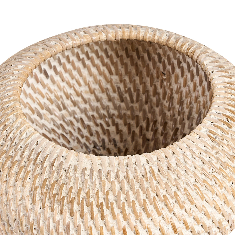 Cesta in rattan naturale verniciato altezza 25 cm per la casa con coperchio Boho Rustic Decor Painted