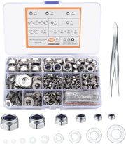 Borgmoeren in Acciaio Inossidabile - 980 Pezzi - Anelli di Rete Autoferenti - Raccordi a Flangia Piana - Dimensioni M2.5/M3/M4/M5/M6/M8/M10/M12 - Materiali Resistenti - Borgmoeren con Raccordi