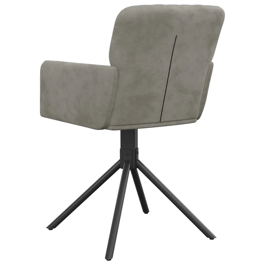 Sedie da Pranzo Girevoli 2 pz Grigio Chiaro in Velluto cod mxl 12265