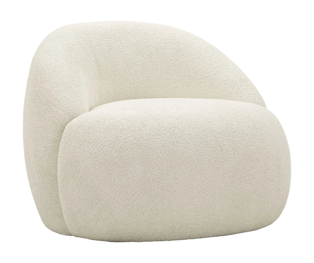 Poltrona Ginevra Bianca 81x78x64 cm in Compensato e Spugna e Poliestere Bianco