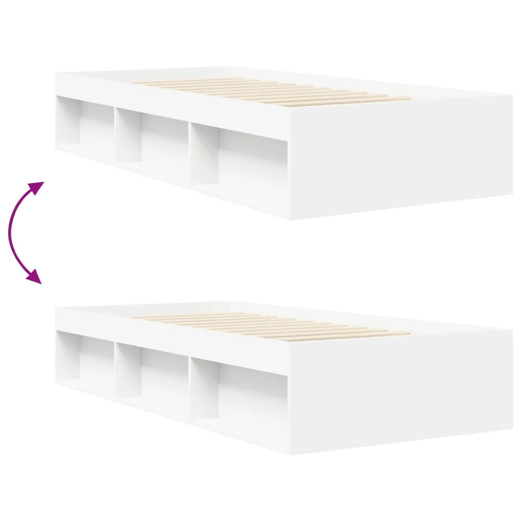 Telaio del letto con storage con lo scaffale Bianco 80 x 200 cm 3429517