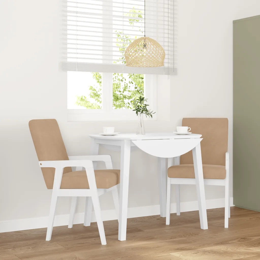 vidaXL Sedie da Pranzo con Cuscini 2 pz Bianco Legno Massello di Hevea