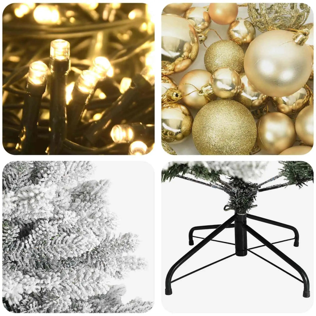 Albero di Natale artificiale con palline 150 cm 150 LED 3465684