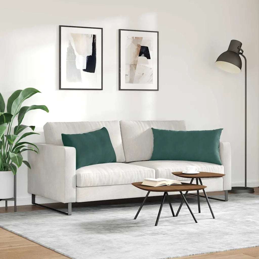 Cuscini da Divano 2 pz | Cuscini per sedie Verde Scuro 80 x 40 cm Tessuto in Cords
