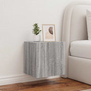 Mobili TV a Parete con Luci LED 2pz Grigio Sonoma 40,5x35x40 cmcod mxl 110167