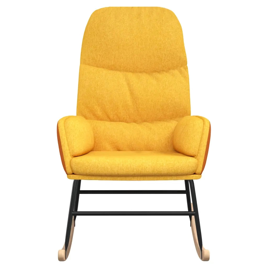 Sedia a Dondolo Giallo Senape in Tessuto 341049