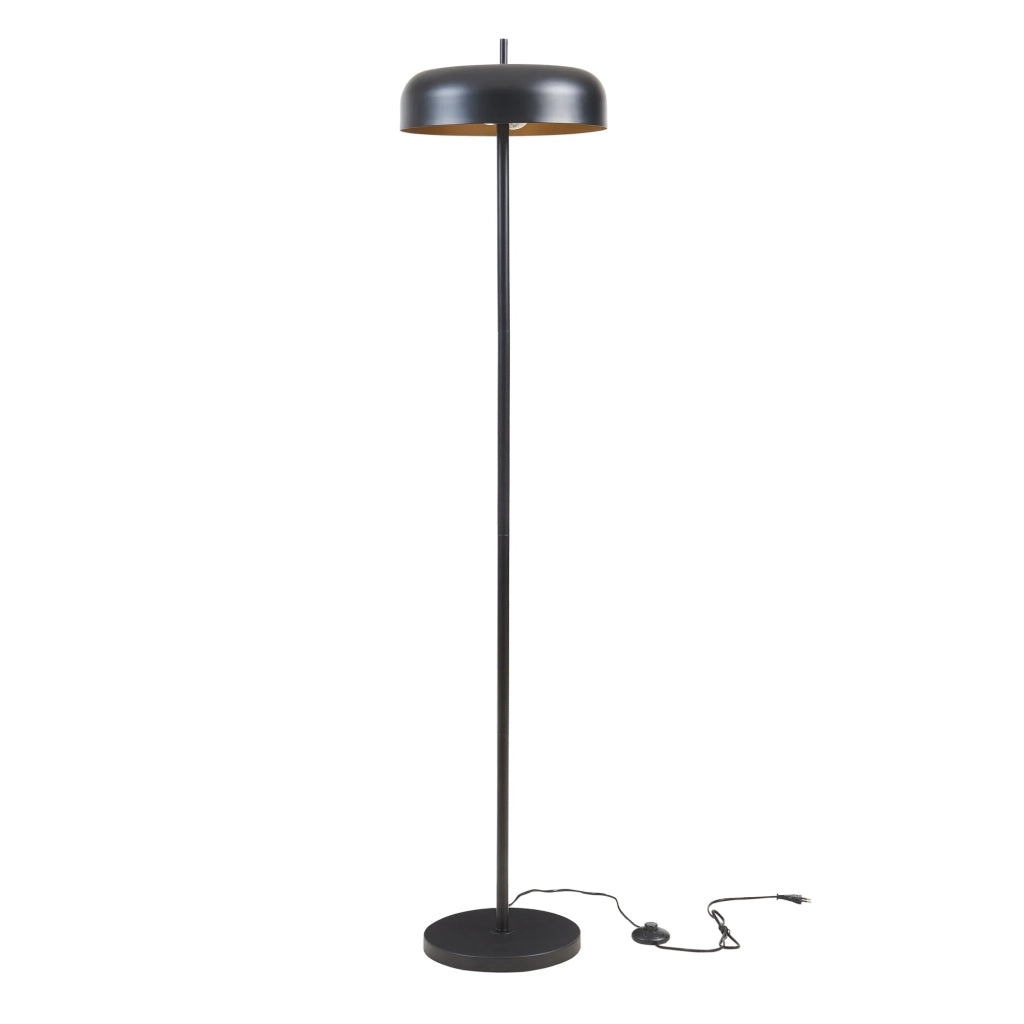 Lampada da terra dallo stile senza tempo elegante illuminazione di design per soggiorno camera da letto ufficio Barton 2 x E27 159 cm nero 03_0009542