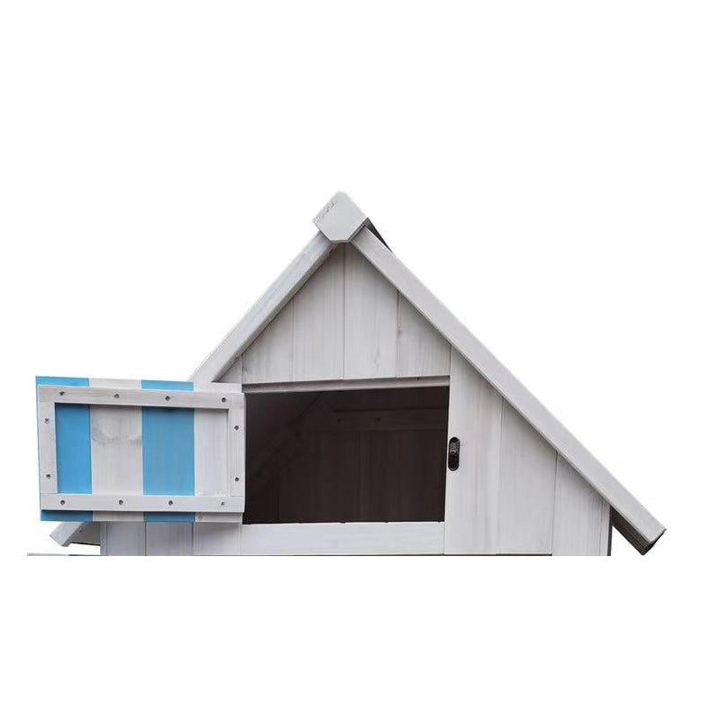 Armadio da giardino in legno di abete blu e bianco 65x44 cm – 3 ripiani e tetto bitumato – impermeabile – ARM0805RBB Foresta