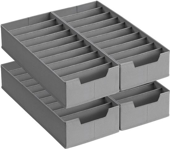 Organizzatore di sottovesti – Set da 4 – Con separatori di cassetti – Ripiegabile