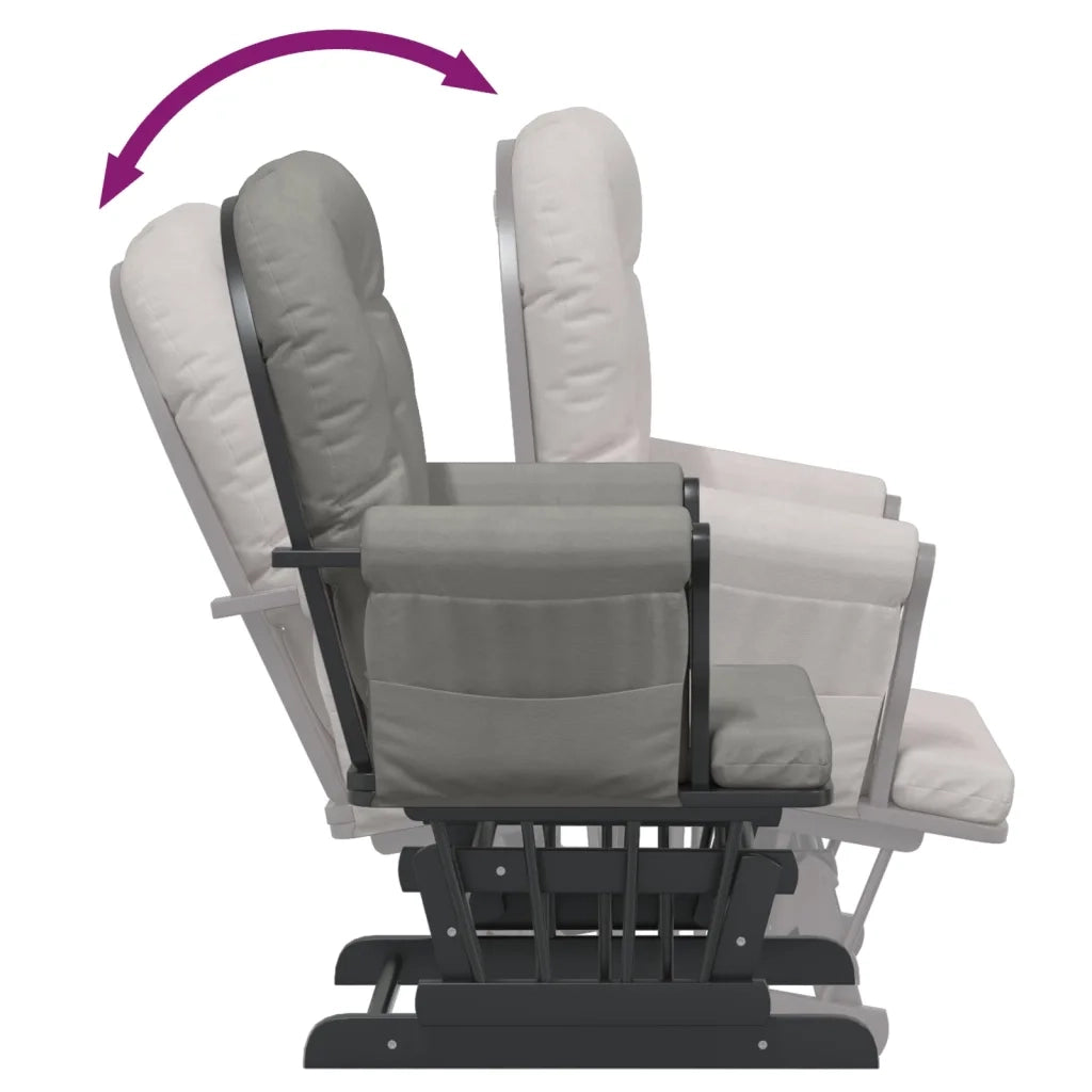 Poltrona Glider con Sgabello-Sedia a dondolo Grigio Chiaro in Tessuto 984193