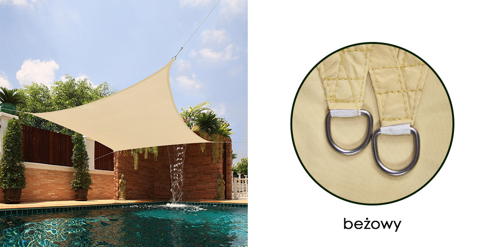 AIO FACTORY Vela Ombreggiante Impermeabile 3x3 m Beige - Vela Parasole da Giardino