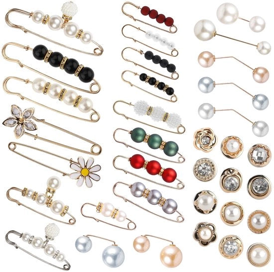 Set di spille a forma di anello sicure per abbigliamento - 35 pezzi - Un design unico e elegante