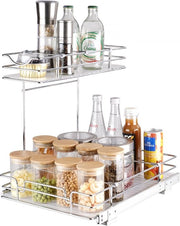 Pannello di scarico estensibile, armadio cucina, ripiano erbe, cassetto a doppio sportello, 124 x 399 x 63 mm + 292 x 419 x 63 mm, pannello di scarico, organizzatore estensibile del mobile, pannello di fondo, pannello di scarico estensibile
