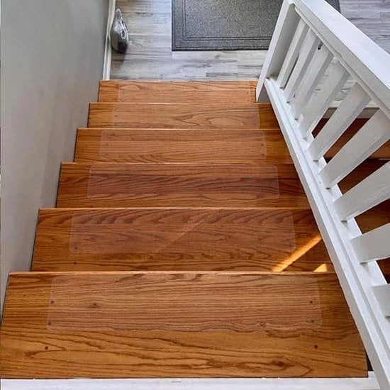 15x60 cm Trappatredematti Antiscivellamento 15 pezzi trasparenti per scale in legno per uso interno Tappeto Antiscivellamento per pavimento Mat for vasca da bagno