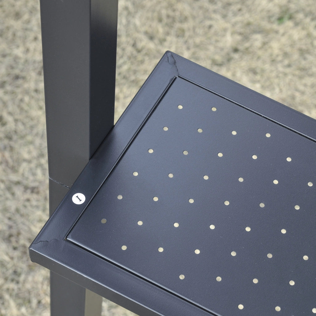 Pergola da giardino ¨C zephmum ¨C metallo nero tetto in policarbonato 250x150 cm