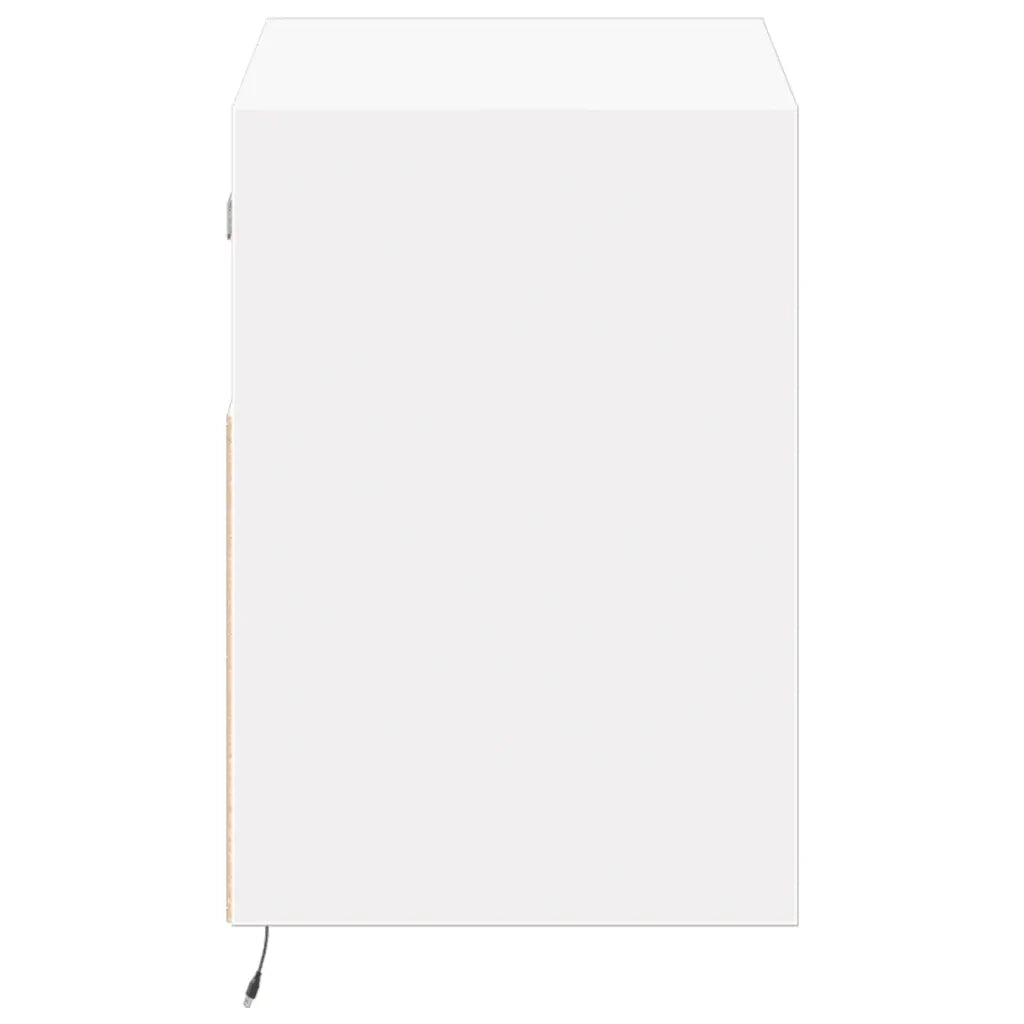 Mobile TV a Parete con Luci LED-Mobile TV a Muro Bianco 80x31x45 cm 415300