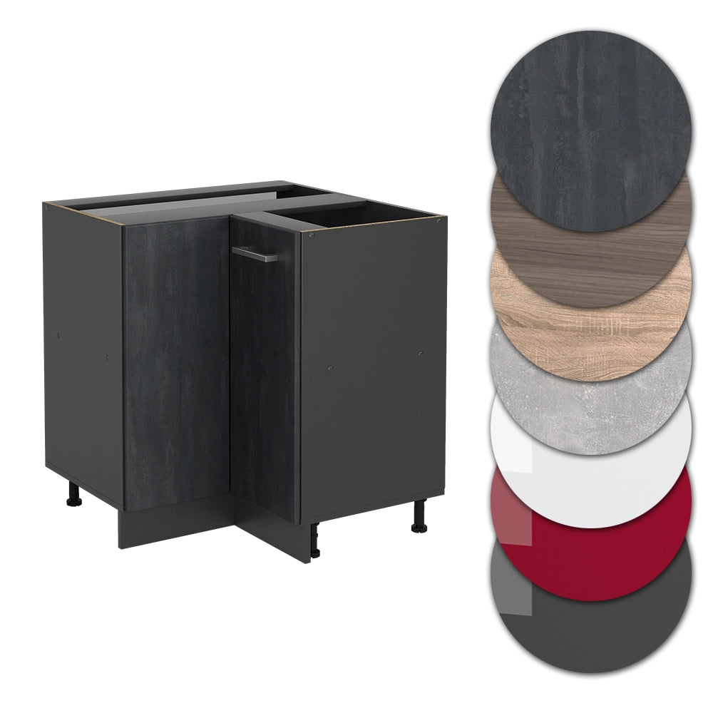 Mobile ad angolo cucina R-Line Calce nera/Antracite 75.6 cm senza piano di lavoro Vicco
