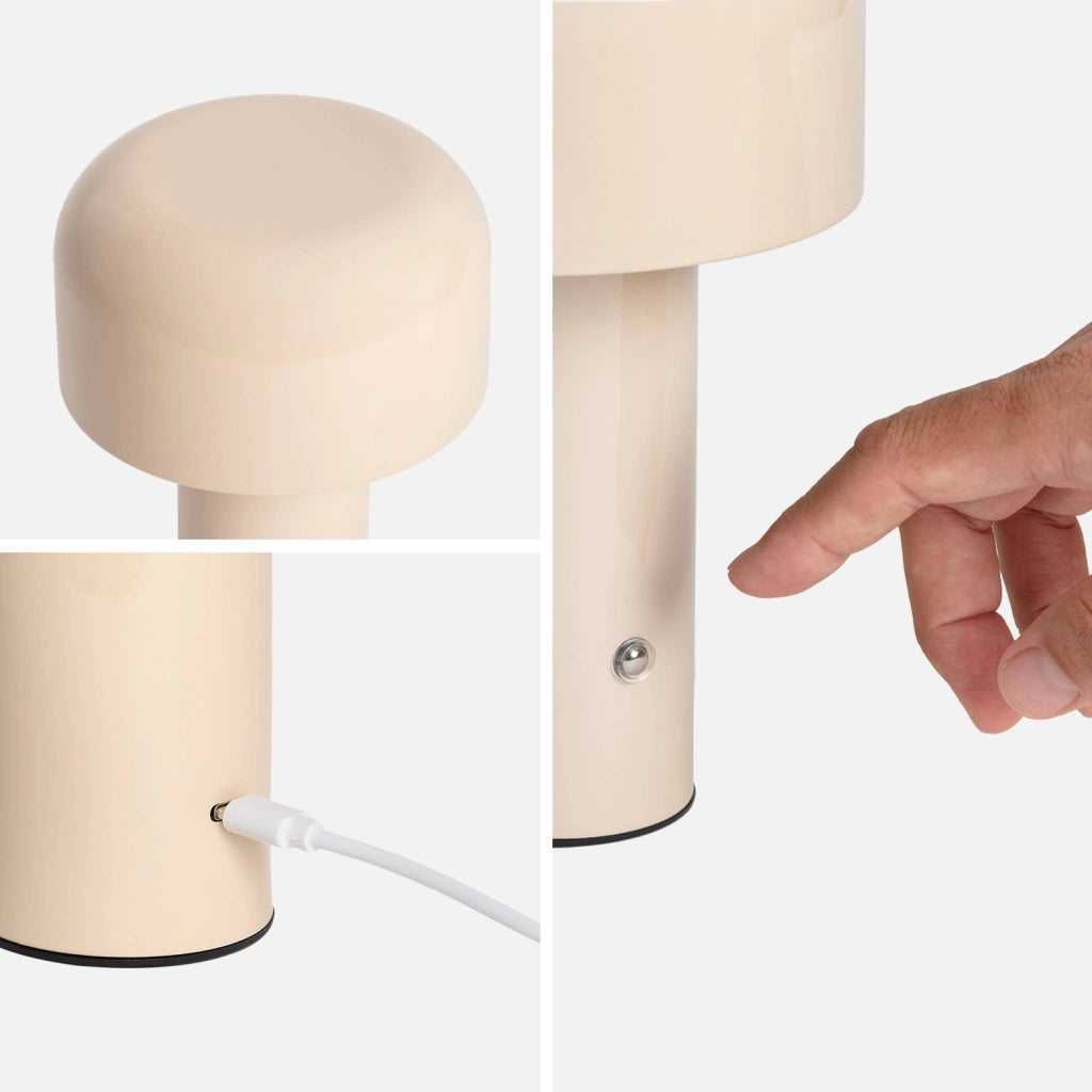 Lampada led in metallo, 13cm, beige