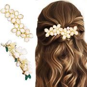 Accessori per capelli vintage in oro per donna con pietre opalescenti strass (2 pezzi)