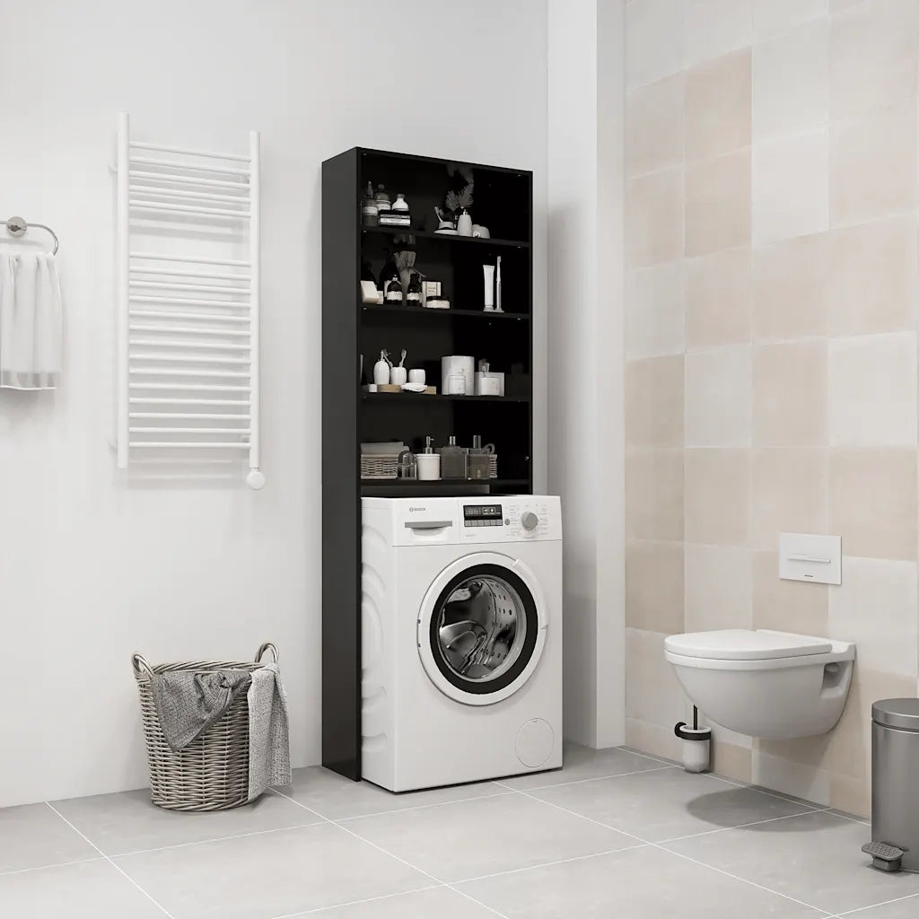 Mobile per Lavatrice Nero 64x24x190 cm 808405