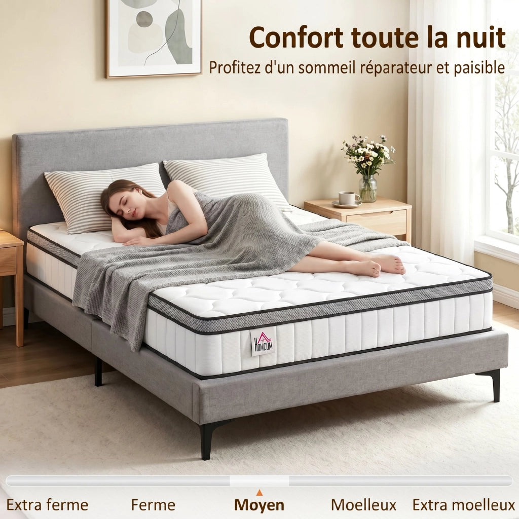 Materasso a molle ensachate 7 zone con memory gel ¨C Xylo ¨C 140x190 cm 20 cm spessore