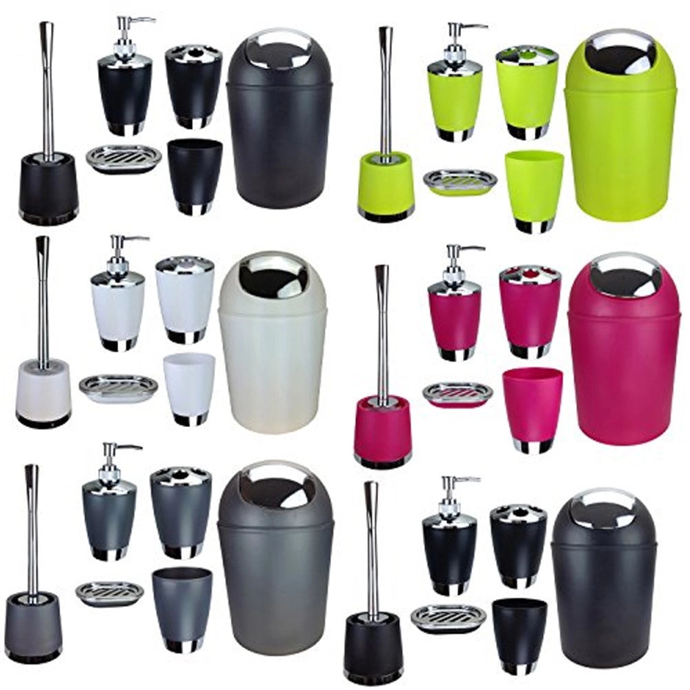 Trade Shop - Set Accessori Bagno Porta Saponetta Dispenser Sapone Liquido Porta Spazzolini -