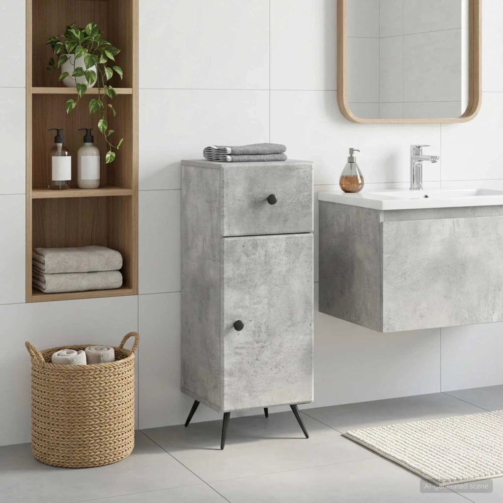 Mobiletto da Bagno BREDA Grigio Cemento 30 x 31 x 80 cm 897488
