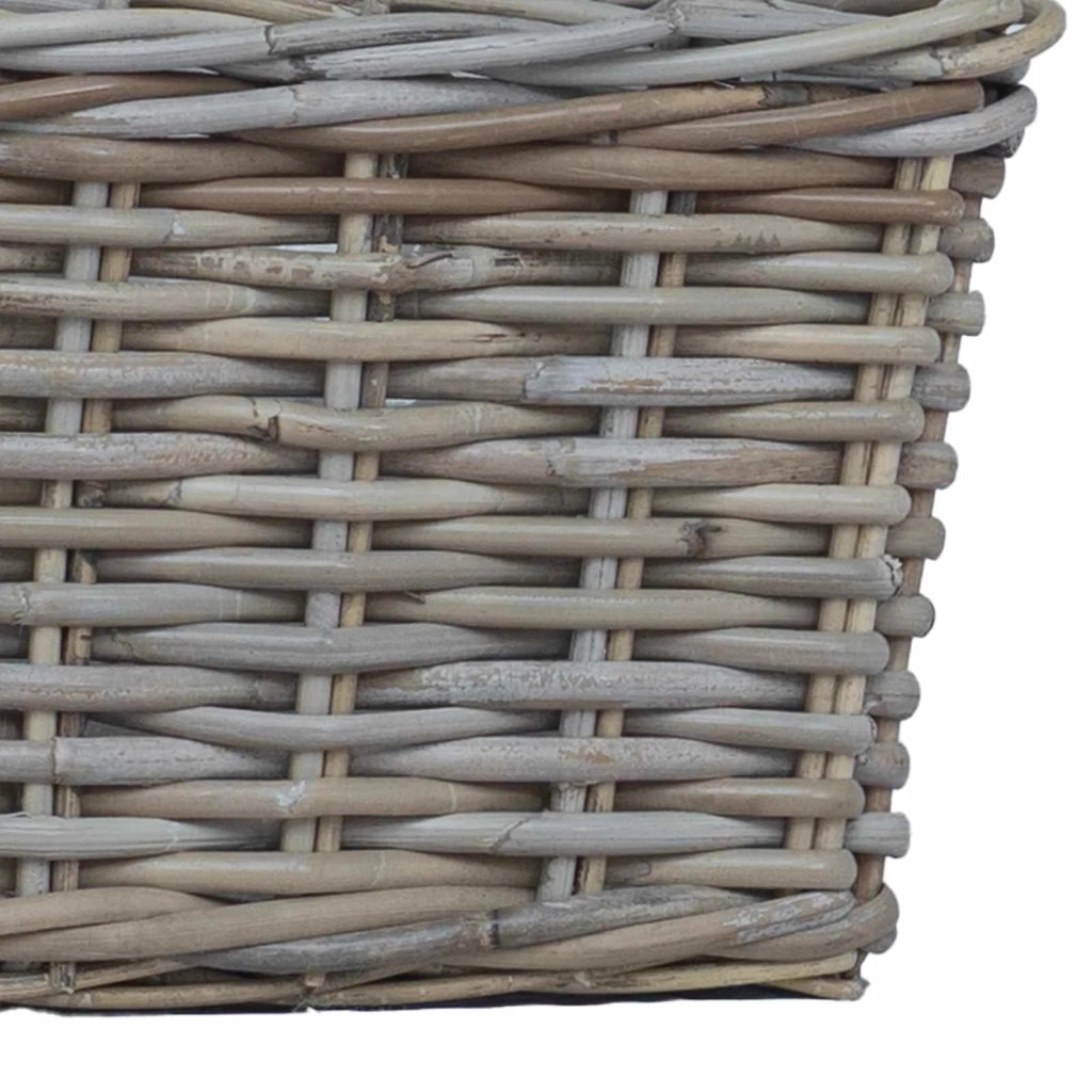 Cestino da Vaso con archiviazione 3 pcs Grigio Rattan Kubu