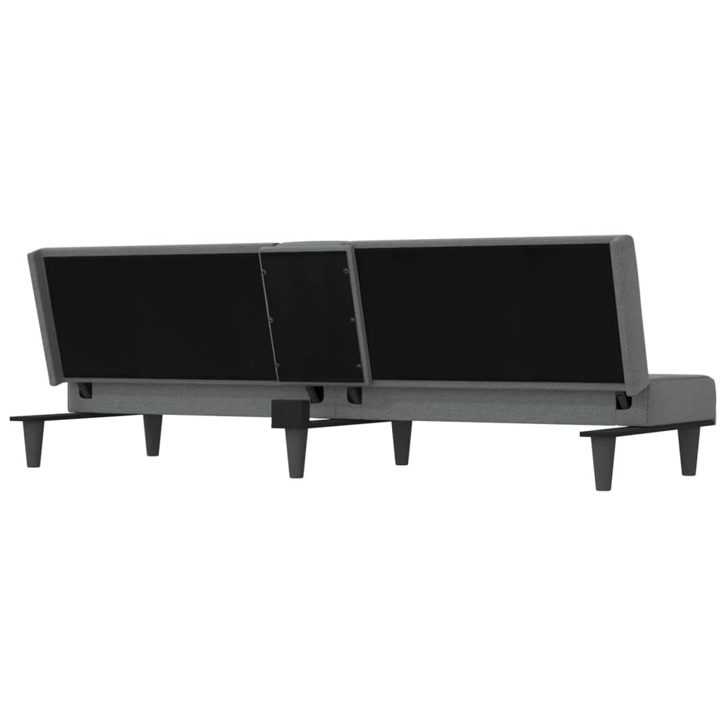 Divano letto con portabicchieri tessuto grigio scuro 02_0020423