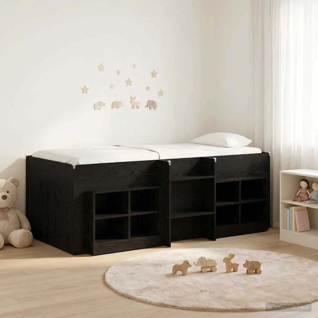 Struttura Letto Loft con Mobile 3 pz Rovere Nero 3423431