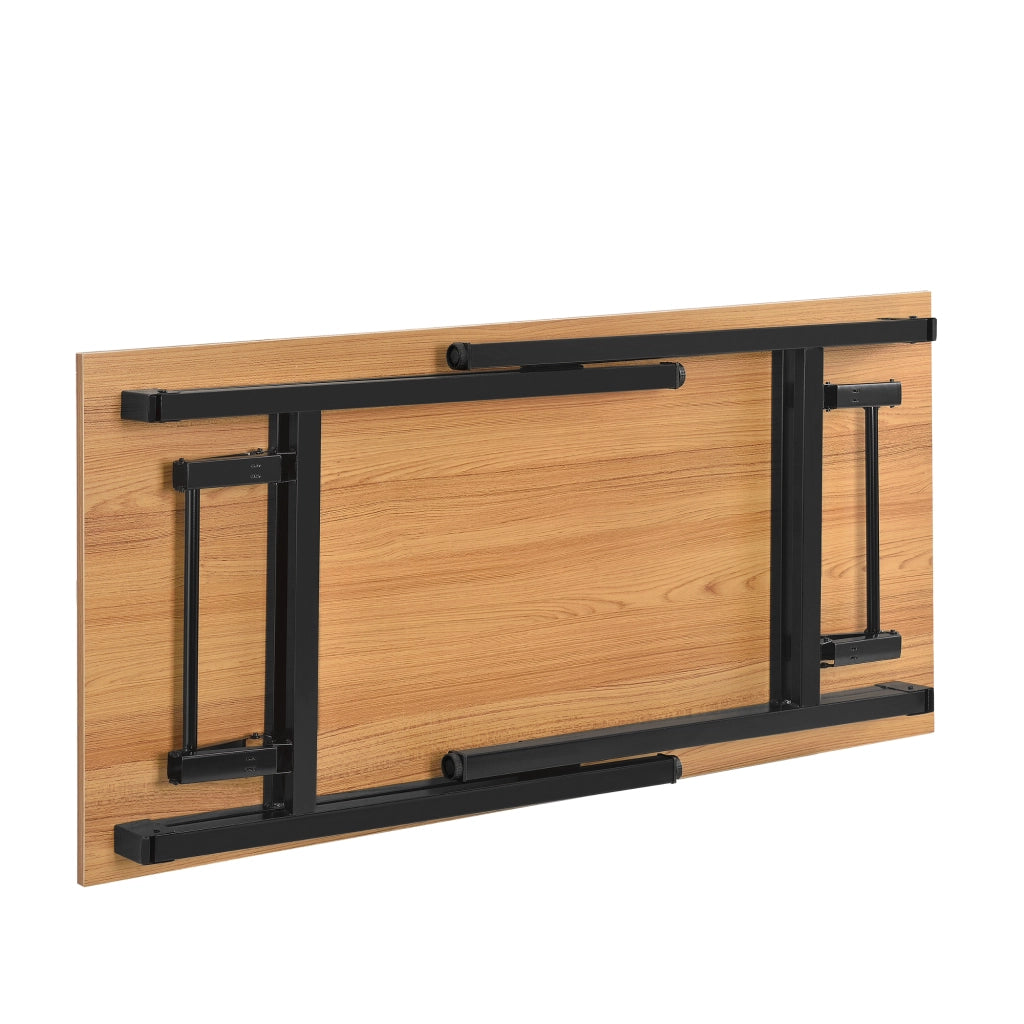 Tavolo Pieghevole Scrivania con Piano 120x60 cm color Faggio / Nero [neu.haus]
