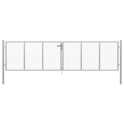 Cancello per Giardino in Acciaio Zincato 415x150cm Argento cod mxl 58597