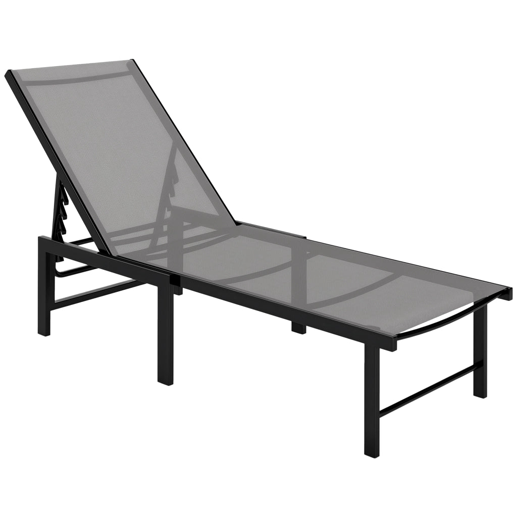 Poltrona Reclinabile da Giardino ¨C zephmum ¨C Grigio 166x60x84 cm