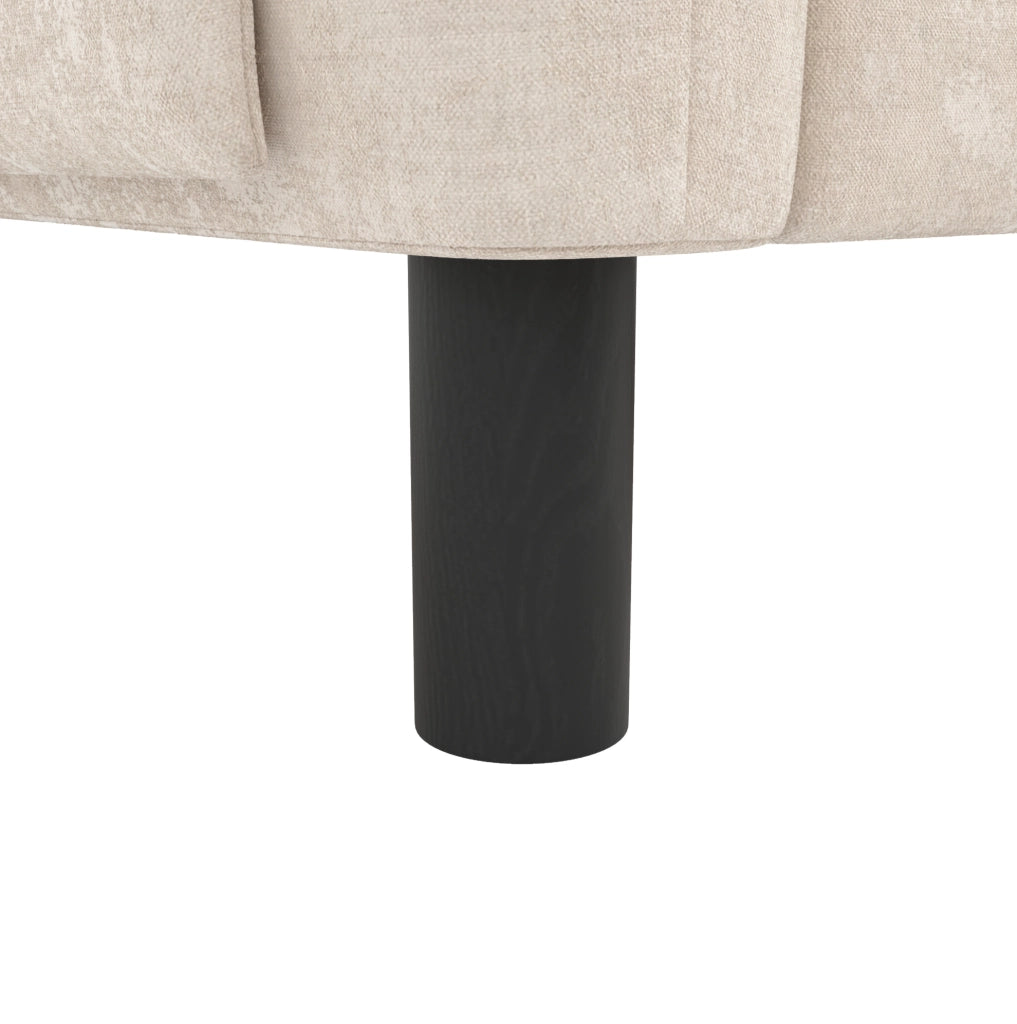 Divano modulare 2 posti in chenille beige con tasche laterali; 158 x 80 x 88;5 cm