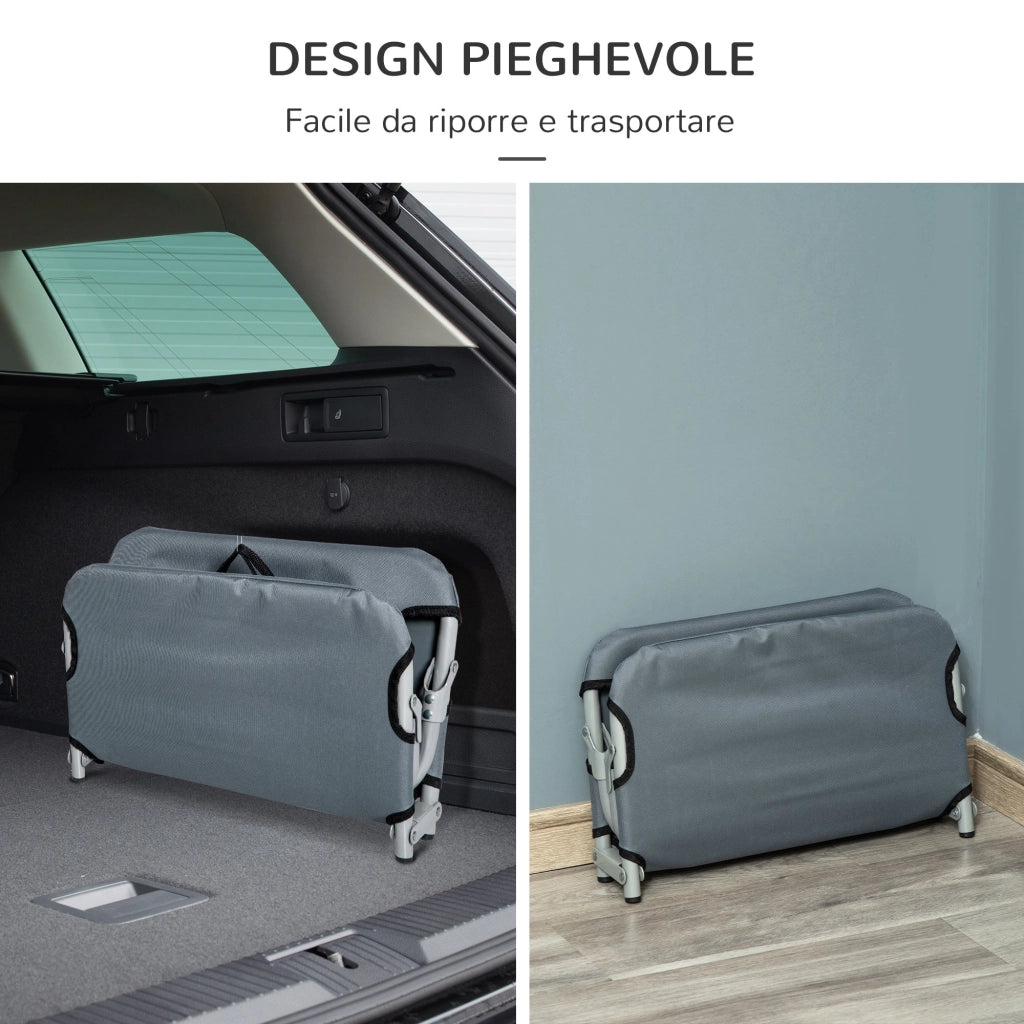 Brandina per Cani e Gatti Pieghevole 59x46x15 cm in Tessuto Grigio