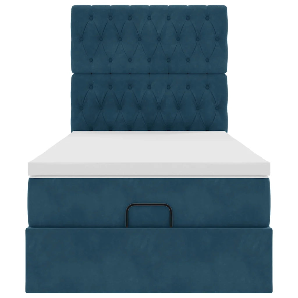 Struttura Letto Pouf con Materassi 90x200 cm in Velluto 3314370
