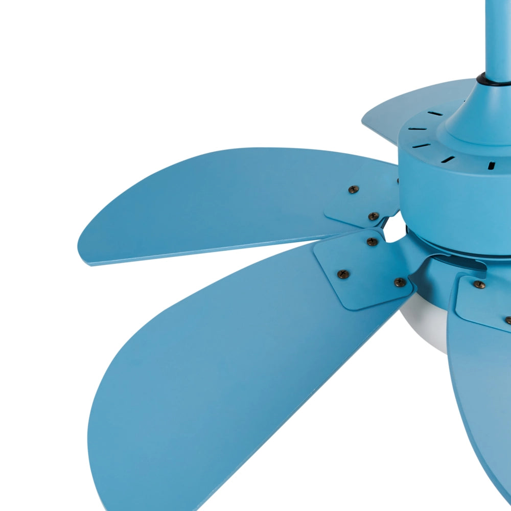 Ventilatore da soffitto con luce Ventilatore azzurro in materiale sintetico e compensato Telecomando Soggiorno moderno scandinavo