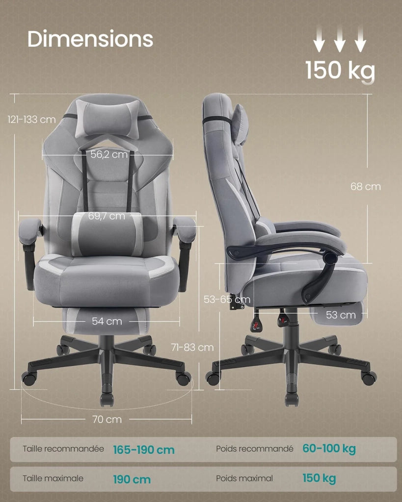 Sedia da ufficio spessore 10 cm altezza regolabile ergonomica grigia 12_0005900