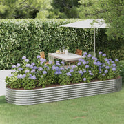Vaso Giardino Acciaio Verniciato a Polvere 322x100x36cm Argento cod mxl 66609