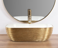 Lavabo Da Appoggio Rea Belinda White Gold Brush